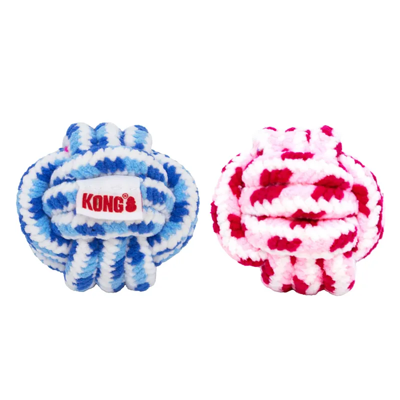 KONG Puppy Rope Ball - Assorted Pink and Blue